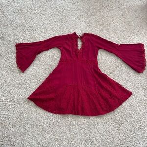 Francesca’s – Miami Bell Sleeve Lace Fit & Flare Dress (Size S)
